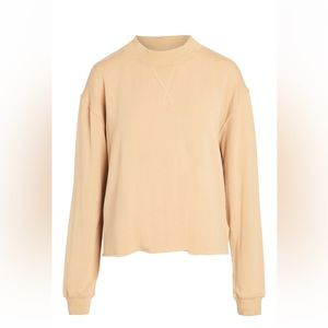 Year of Ours Mock Neck Sweatshirt Tan Size XS